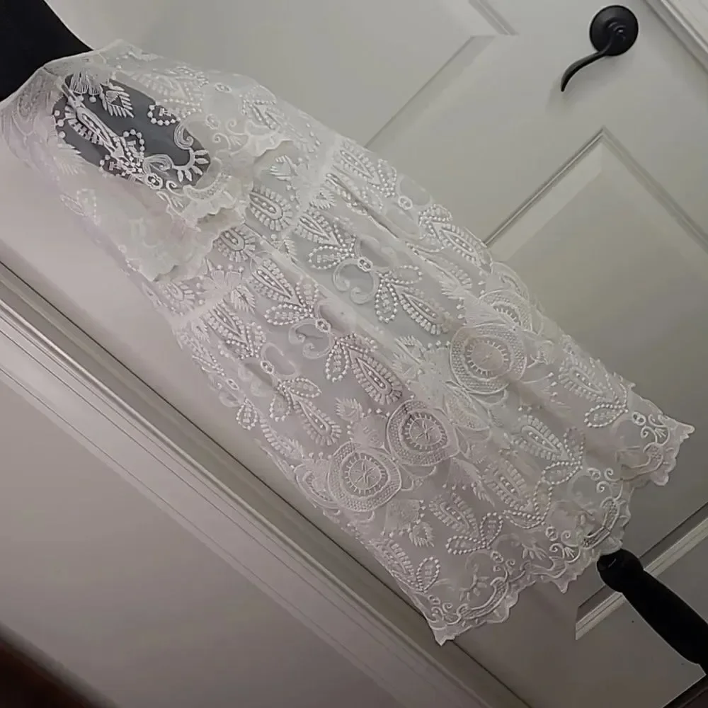 SHEIN sz S embroidered sheer dress with full lining